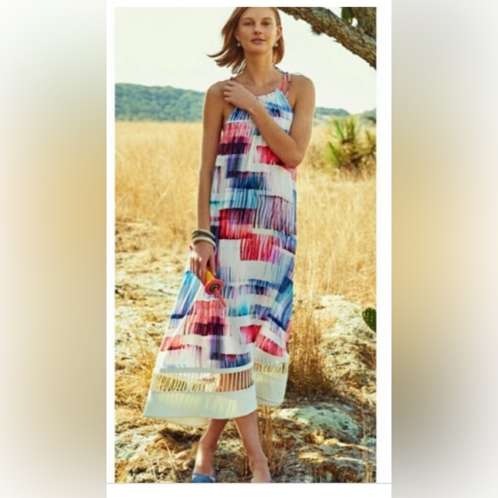 Anthropologie Sasha and Babi watercolor A-line dress